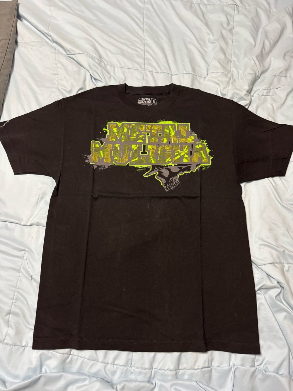 Metal Mulisha Black Tee with Neon Yellow-Green Graphic
